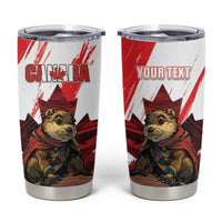Personalised Canada Beaver Adventurer Tumbler Cup With Maple Leaf