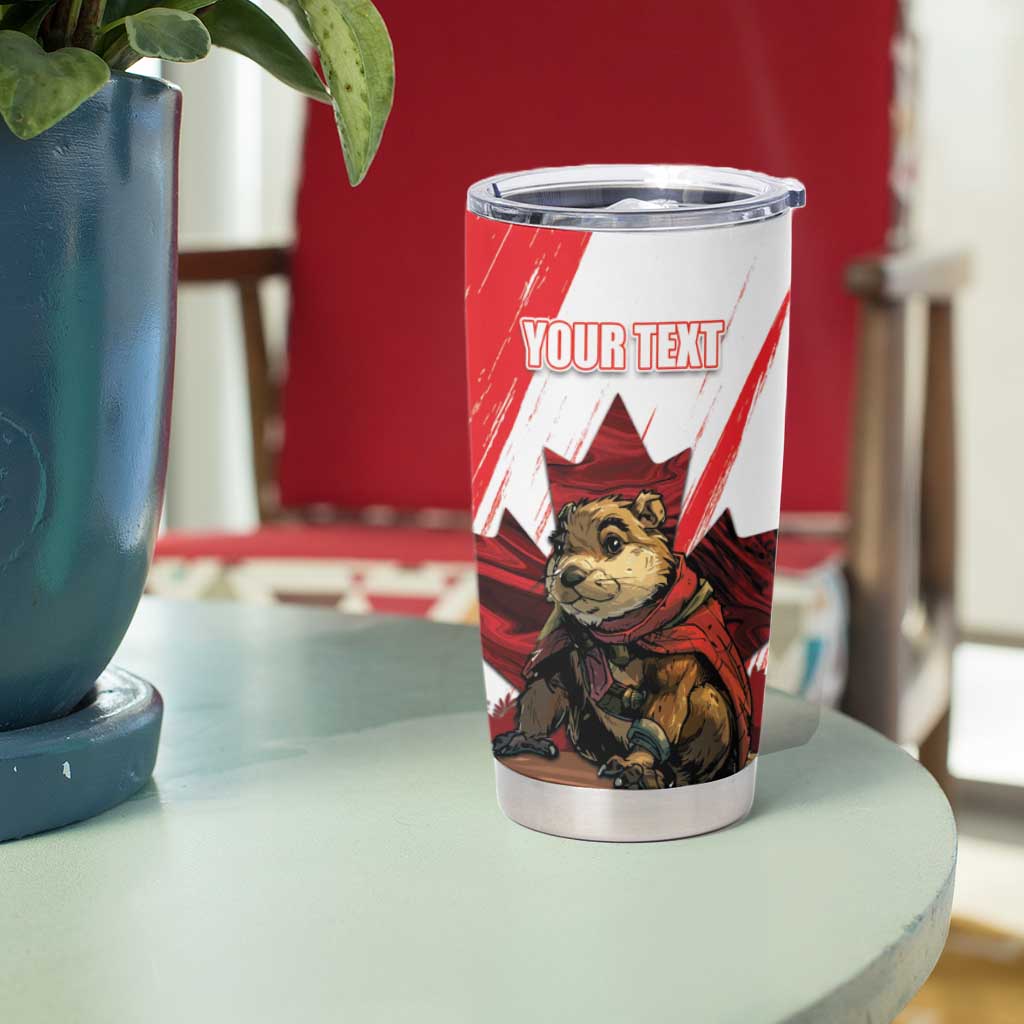 Personalised Canada Beaver Adventurer Tumbler Cup With Maple Leaf