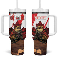 Personalised Canada Beaver Adventurer Tumbler With Handle With Maple Leaf