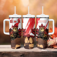 Personalised Canada Beaver Adventurer Tumbler With Handle With Maple Leaf