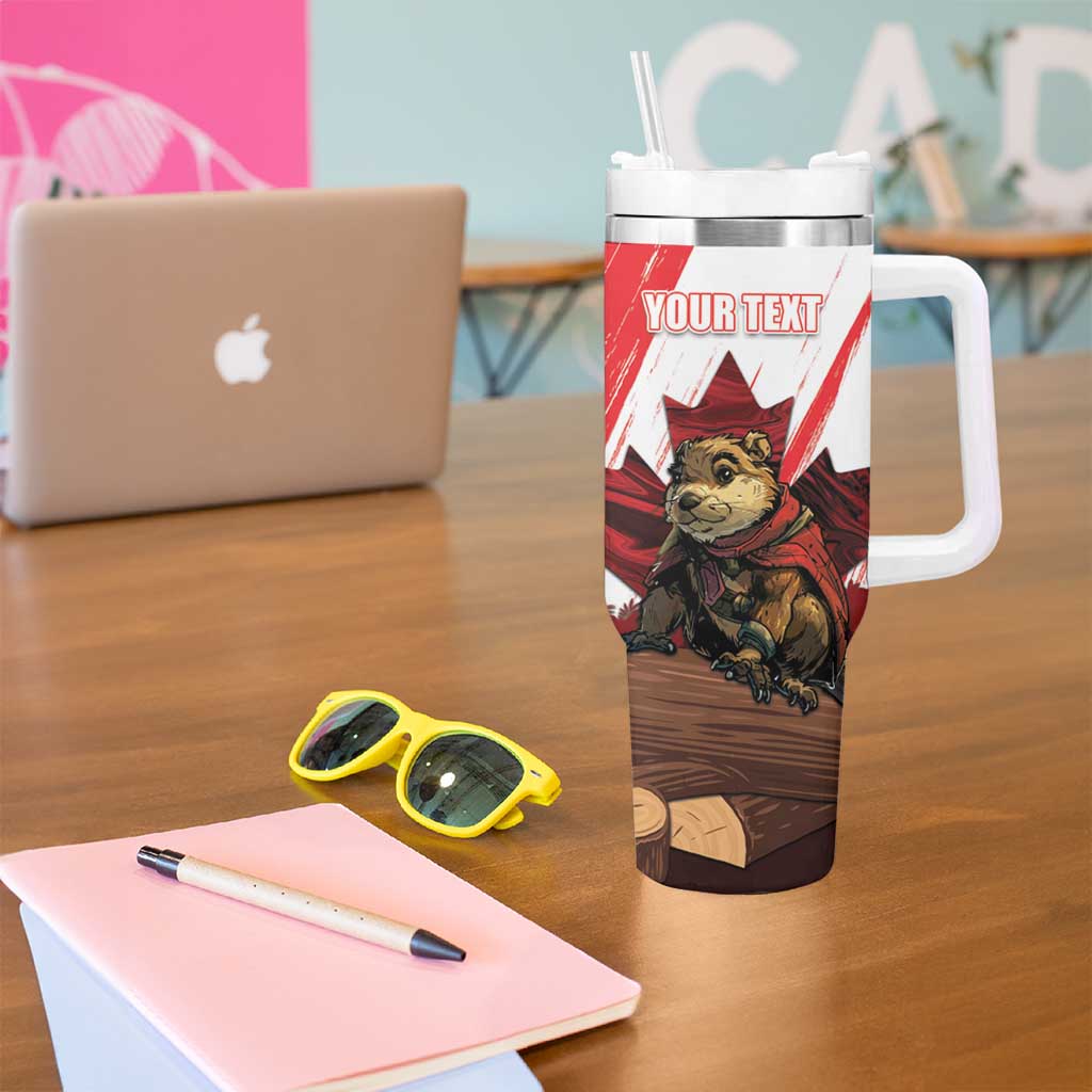 Personalised Canada Beaver Adventurer Tumbler With Handle With Maple Leaf