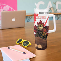 Personalised Canada Beaver Adventurer Tumbler With Handle With Maple Leaf