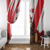 Canada Beaver Adventurer Window Curtain With Maple Leaf