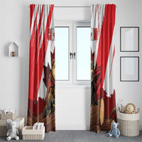 Canada Beaver Adventurer Window Curtain With Maple Leaf