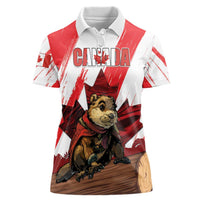 Personalised Canada Beaver Adventurer Women Polo Shirt With Maple Leaf