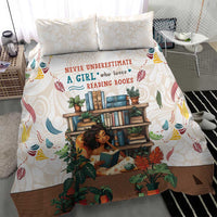 Never Underestimate A Girl Who Loves Reading Books Bedding Set