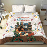 Never Underestimate A Girl Who Loves Reading Books Bedding Set