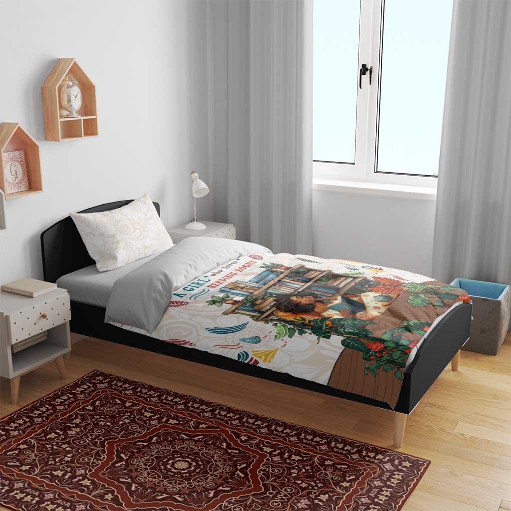 Never Underestimate A Girl Who Loves Reading Books Bedding Set