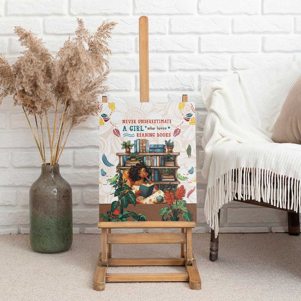 Never Underestimate A Girl Who Loves Reading Books Canvas Wall Art