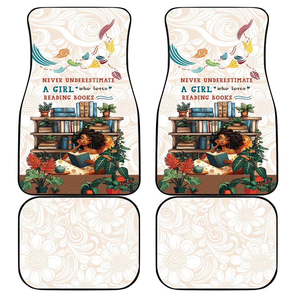 Never Underestimate A Girl Who Loves Reading Books Car Mats