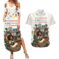 Never Underestimate A Girl Who Loves Reading Books Couples Matching Summer Maxi Dress and Hawaiian Shirt