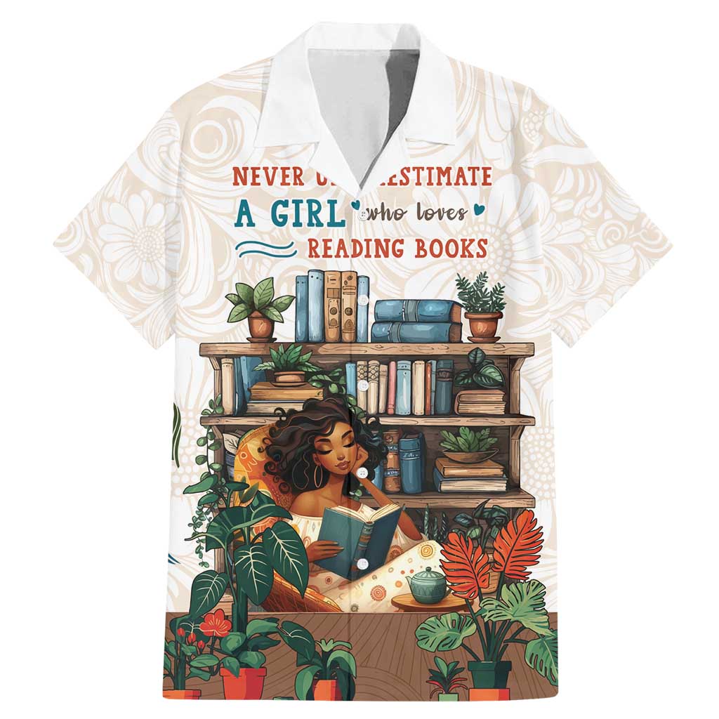 Never Underestimate A Girl Who Loves Reading Books Family Matching Mermaid Dress and Hawaiian Shirt