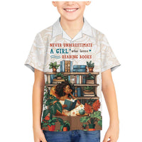 Never Underestimate A Girl Who Loves Reading Books Family Matching Mermaid Dress and Hawaiian Shirt