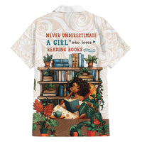 Never Underestimate A Girl Who Loves Reading Books Family Matching Off The Shoulder Long Sleeve Dress and Hawaiian Shirt