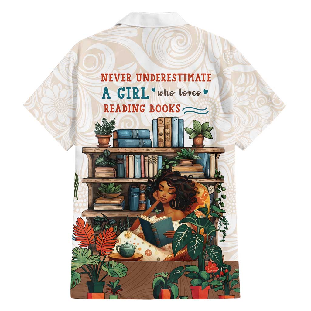 Never Underestimate A Girl Who Loves Reading Books Family Matching Off Shoulder Short Dress and Hawaiian Shirt