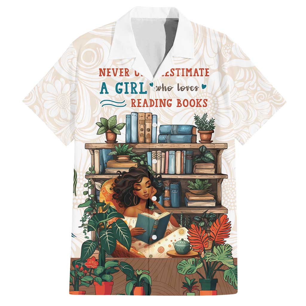 Never Underestimate A Girl Who Loves Reading Books Family Matching Puletasi and Hawaiian Shirt