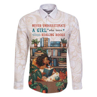 Never Underestimate A Girl Who Loves Reading Books Family Matching Puletasi and Hawaiian Shirt