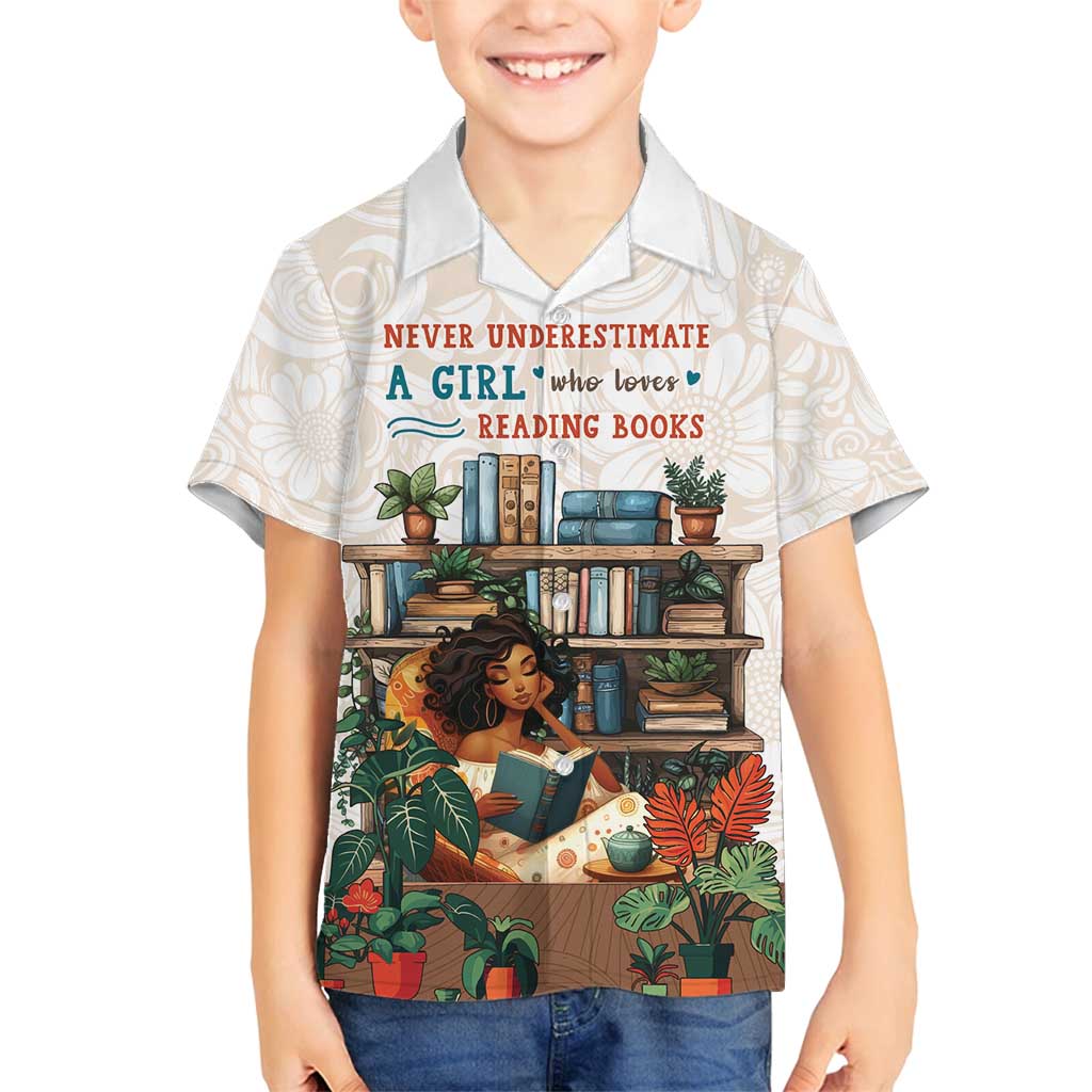 Never Underestimate A Girl Who Loves Reading Books Family Matching Puletasi and Hawaiian Shirt