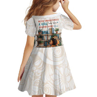 Never Underestimate A Girl Who Loves Reading Books Family Matching Short Sleeve Bodycon Dress and Hawaiian Shirt