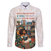 Never Underestimate A Girl Who Loves Reading Books Family Matching Short Sleeve Bodycon Dress and Hawaiian Shirt
