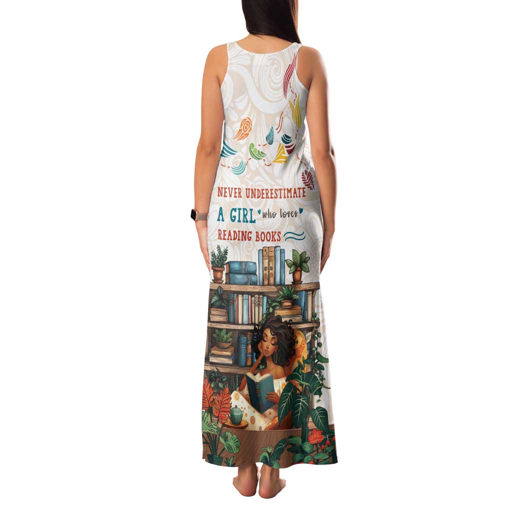 Never Underestimate A Girl Who Loves Reading Books Family Matching Tank Maxi Dress and Hawaiian Shirt