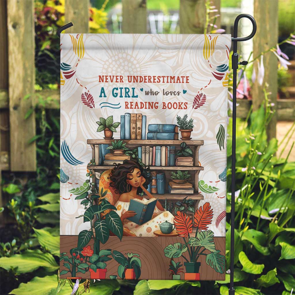 Never Underestimate A Girl Who Loves Reading Books Garden Flag