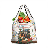 Never Underestimate A Girl Who Loves Reading Books Grocery Bag