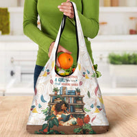 Never Underestimate A Girl Who Loves Reading Books Grocery Bag