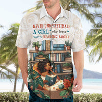 Never Underestimate A Girl Who Loves Reading Books Hawaiian Shirt
