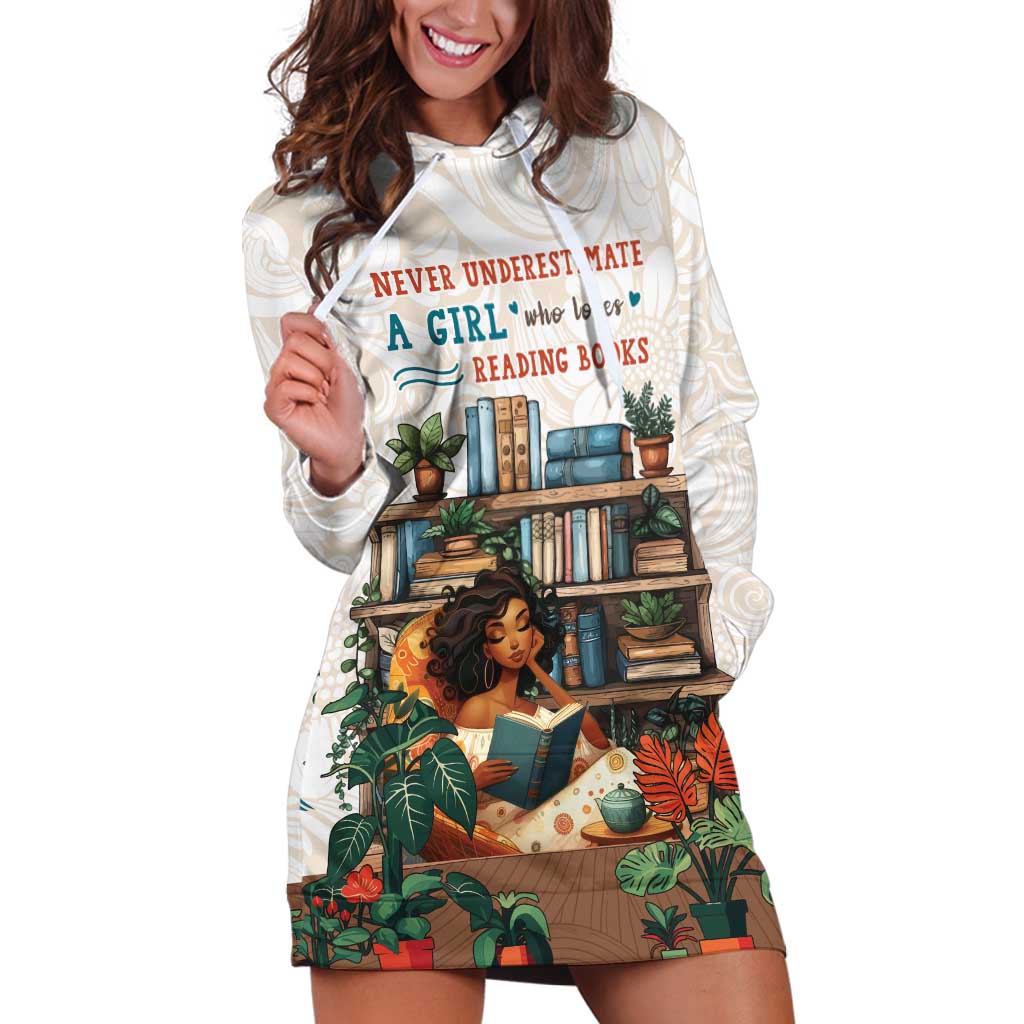 Never Underestimate A Girl Who Loves Reading Books Hoodie Dress