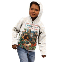 Never Underestimate A Girl Who Loves Reading Books Kid Hoodie