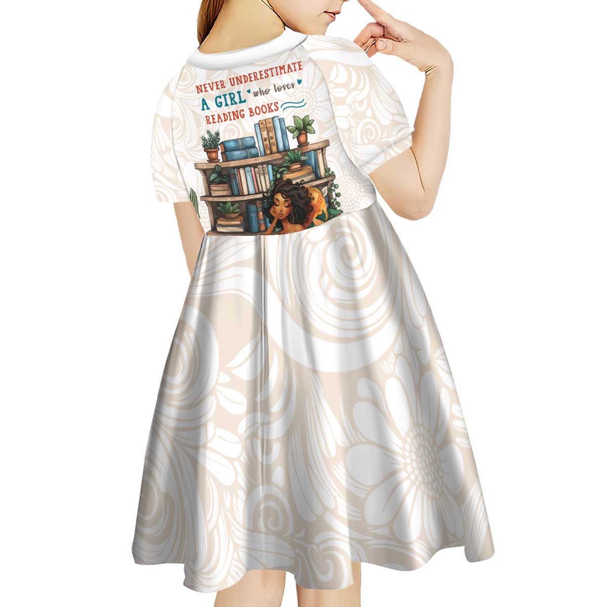 Never Underestimate A Girl Who Loves Reading Books Kid Short Sleeve Dress