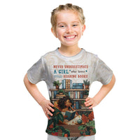 Never Underestimate A Girl Who Loves Reading Books Kid T Shirt