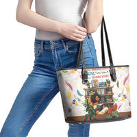 Never Underestimate A Girl Who Loves Reading Books Leather Tote Bag
