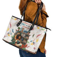 Never Underestimate A Girl Who Loves Reading Books Leather Tote Bag