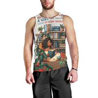 Never Underestimate A Girl Who Loves Reading Books Men Tank Top