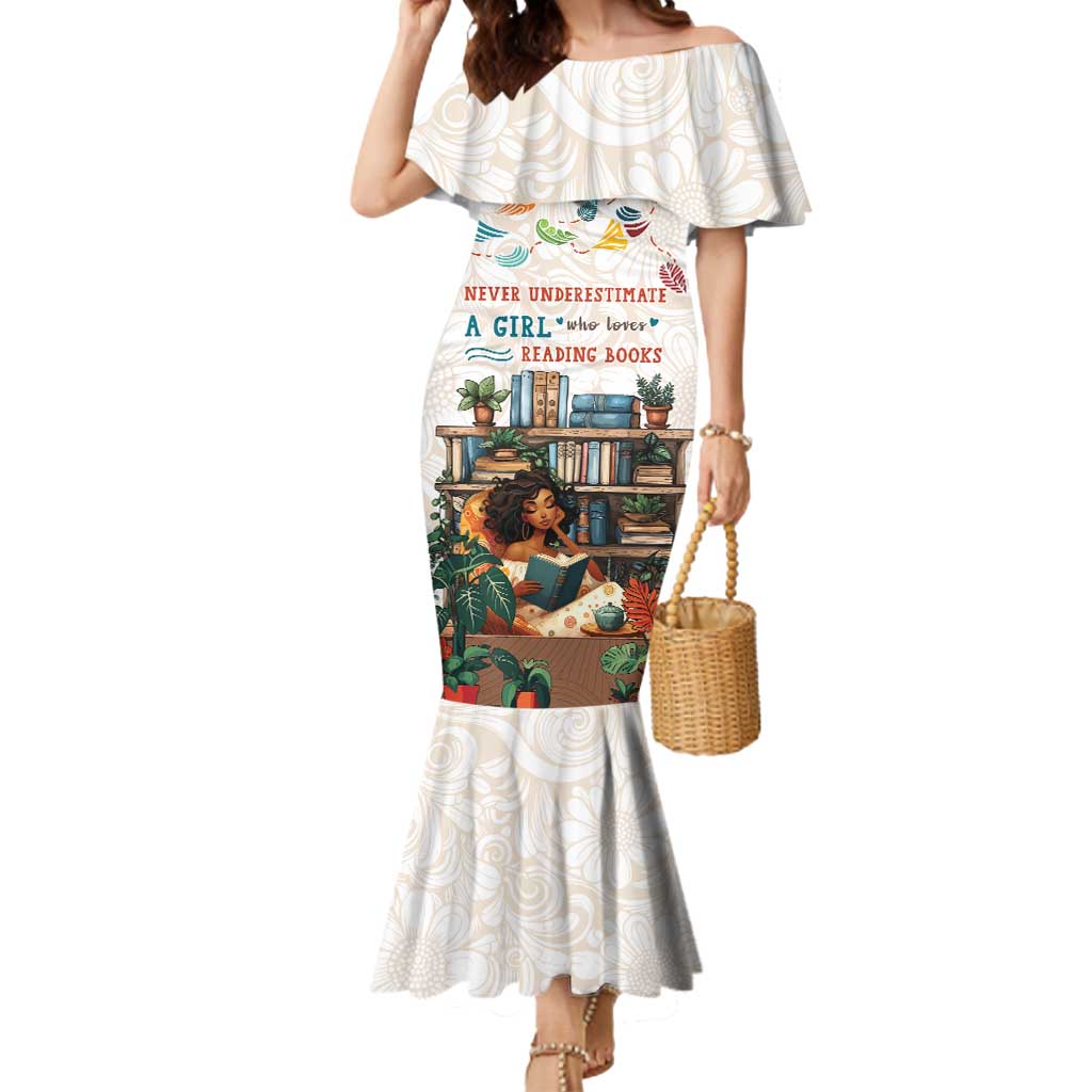 Never Underestimate A Girl Who Loves Reading Books Mermaid Dress