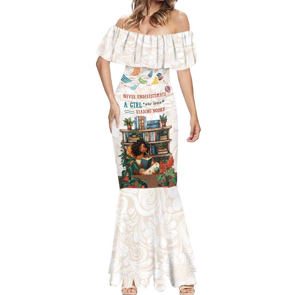 Never Underestimate A Girl Who Loves Reading Books Mermaid Dress