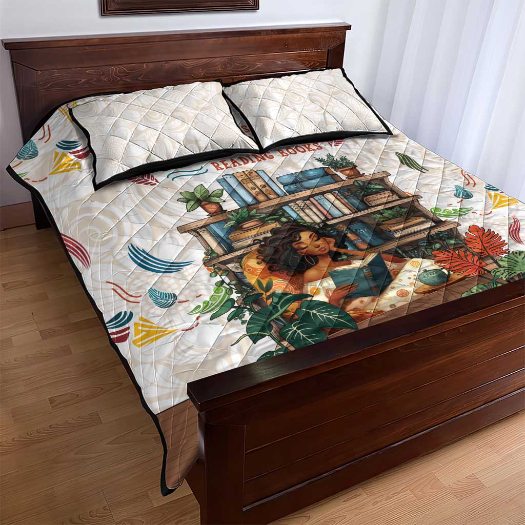 Never Underestimate A Girl Who Loves Reading Books Quilt Bed Set