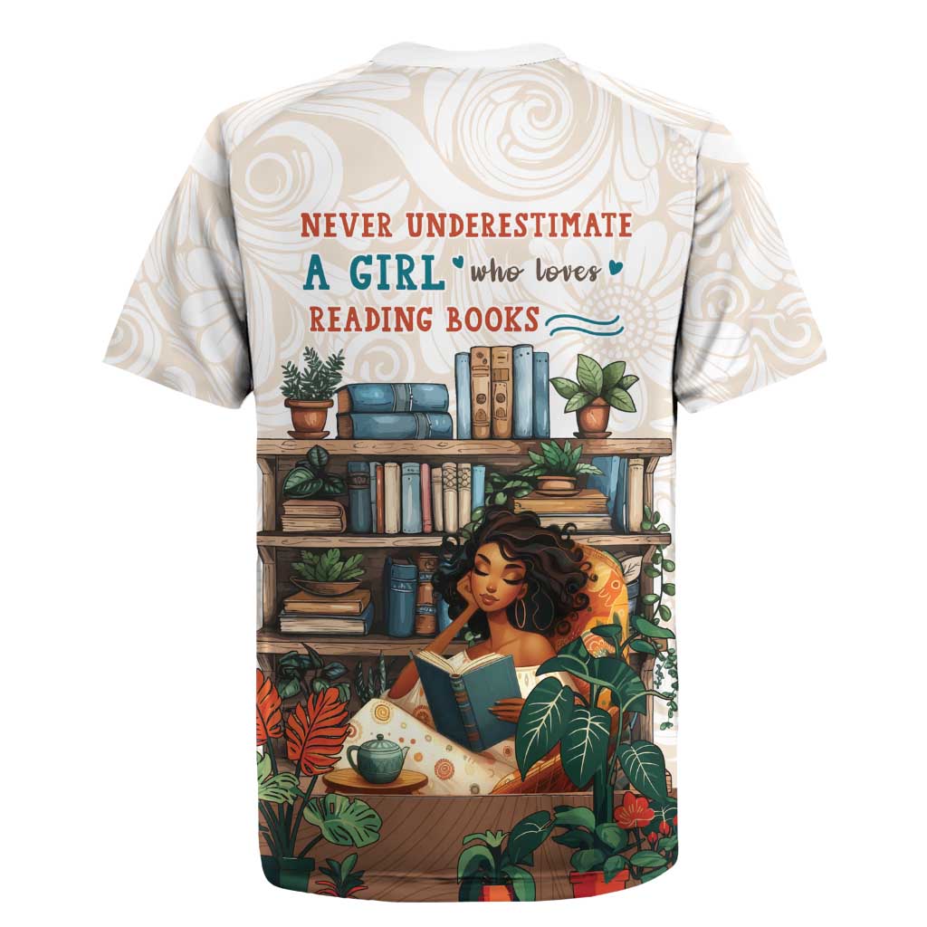 Never Underestimate A Girl Who Loves Reading Books Rugby Jersey