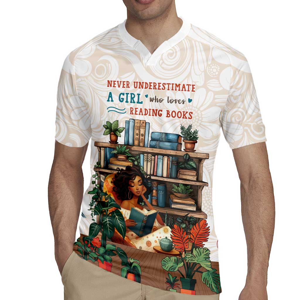 Never Underestimate A Girl Who Loves Reading Books Rugby Jersey
