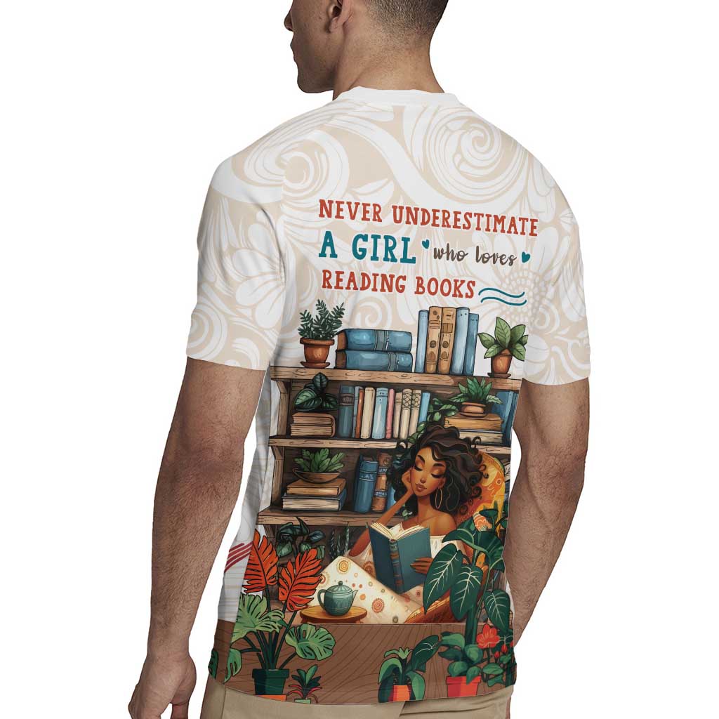 Never Underestimate A Girl Who Loves Reading Books Rugby Jersey