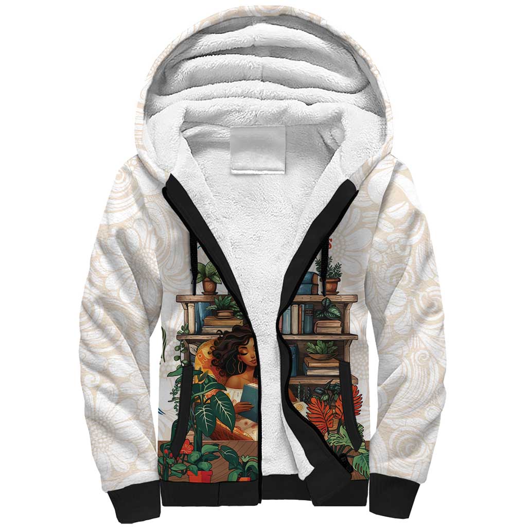 Never Underestimate A Girl Who Loves Reading Books Sherpa Hoodie