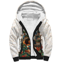Never Underestimate A Girl Who Loves Reading Books Sherpa Hoodie