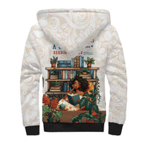 Never Underestimate A Girl Who Loves Reading Books Sherpa Hoodie