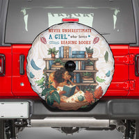 Never Underestimate A Girl Who Loves Reading Books Spare Tire Cover
