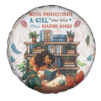 Never Underestimate A Girl Who Loves Reading Books Spare Tire Cover