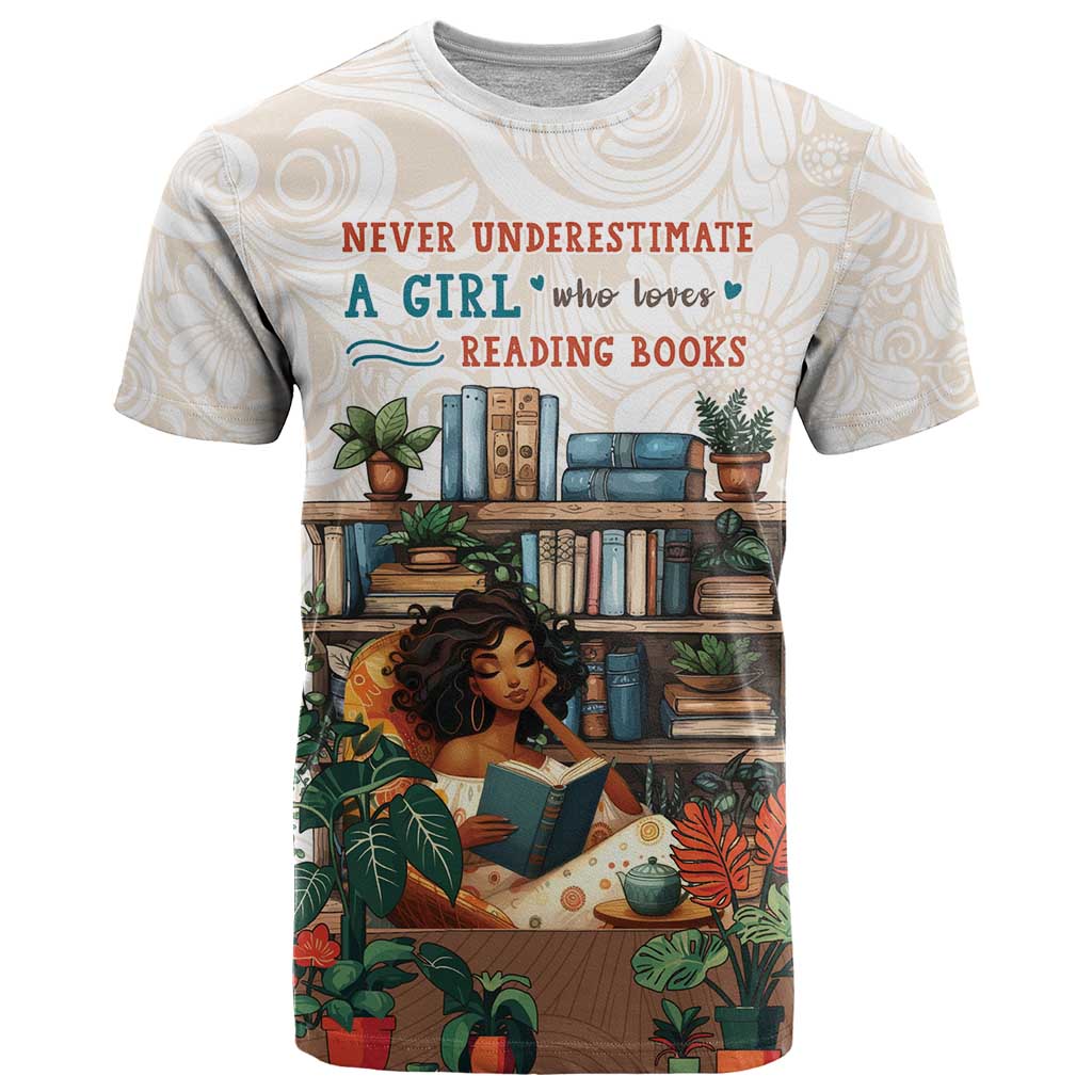 Never Underestimate A Girl Who Loves Reading Books T Shirt