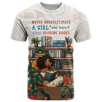 Never Underestimate A Girl Who Loves Reading Books T Shirt