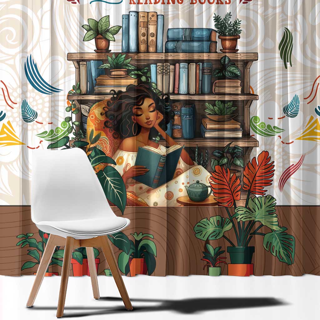Never Underestimate A Girl Who Loves Reading Books Window Curtain